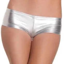Silver Lycra Boy Shorts